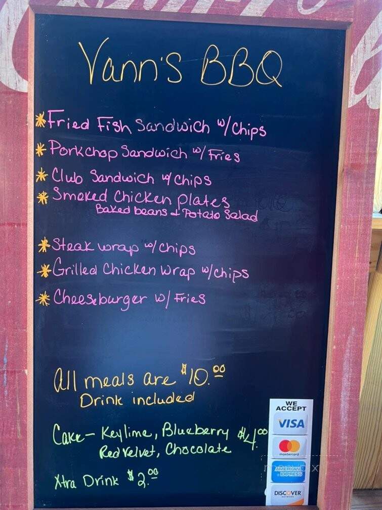 Vann's BBQ - Jesup, GA menu_pic