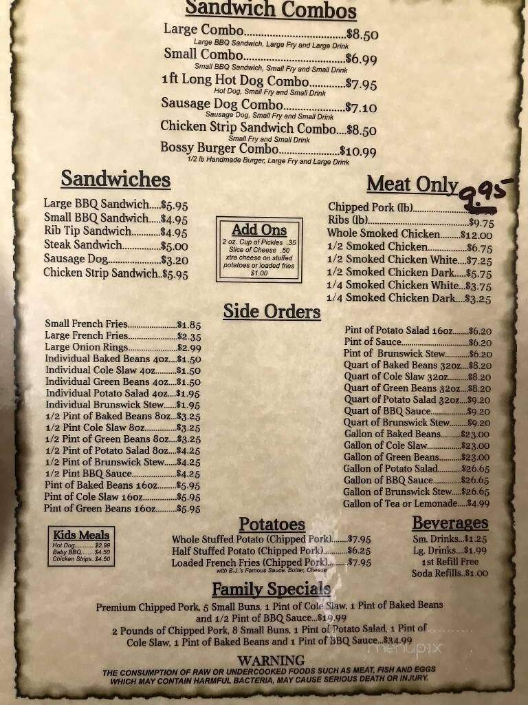 Vann's BBQ - Jesup, GA menu_pic