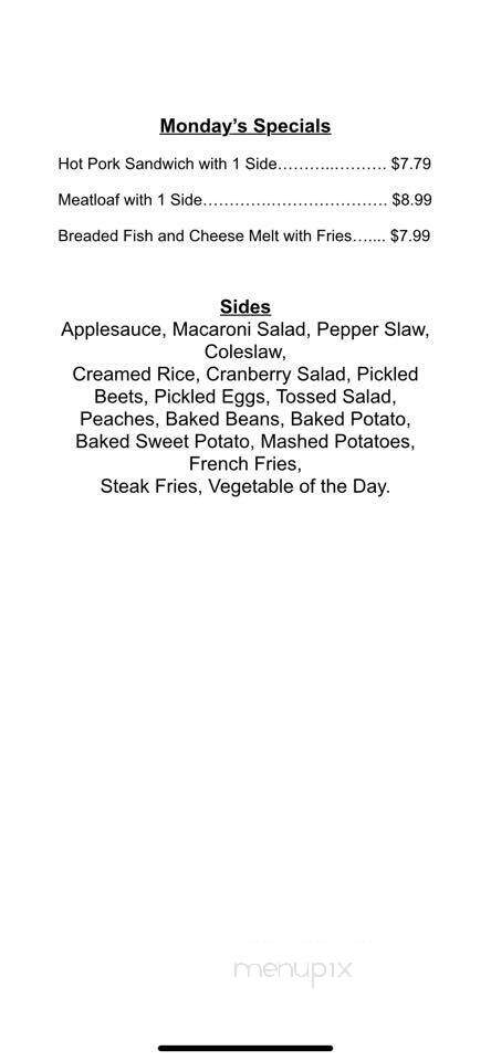 Graybill's Dinner - Abbottstown, PA menu_pic