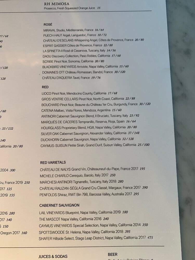 RH Rooftop Restaurant - Jacksonville, FL menu_pic