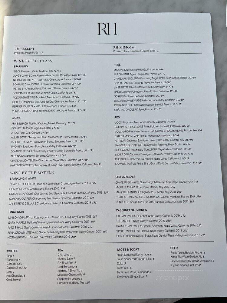 RH Rooftop Restaurant - Jacksonville, FL menu_pic