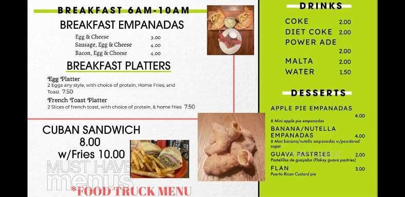 Empanada Shack - Woodruff, SC menu_pic