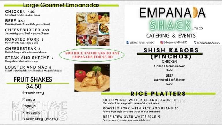Empanada Shack - Woodruff, SC menu_pic
