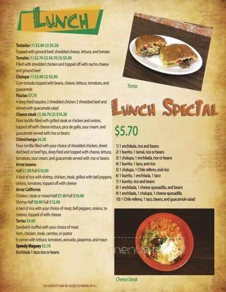 El Maguey Mexican Restaurant - Brooklet, GA menu_pic
