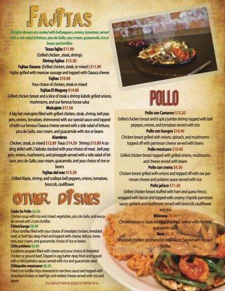 El Maguey Mexican Restaurant - Brooklet, GA menu_pic