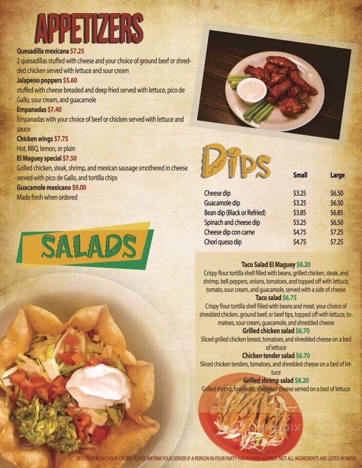 El Maguey Mexican Restaurant - Brooklet, GA menu_pic