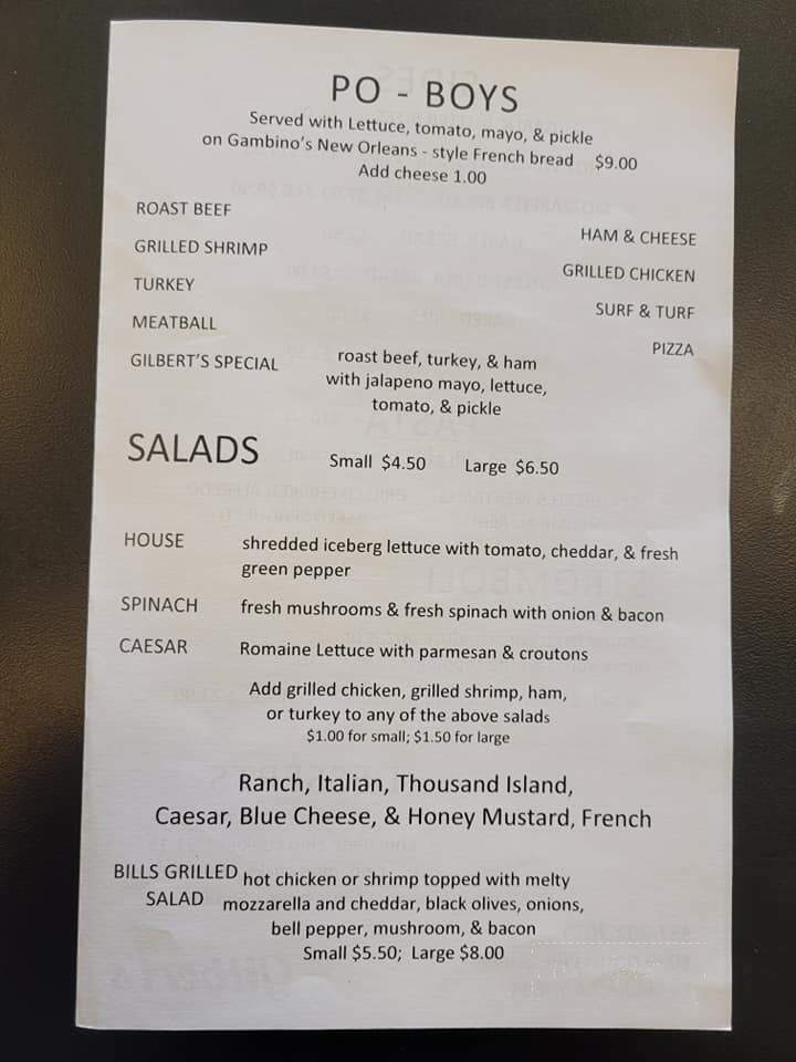 Gilberts Louisiana Pizza House - DeRidder, LA menu_pic