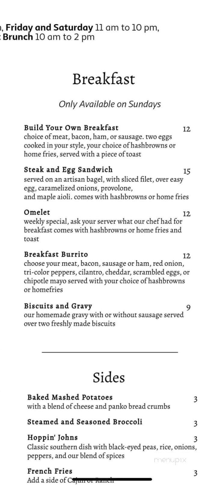 Two Twelve Market - Maysville, KY menu_pic