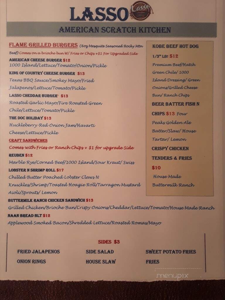 Lasso American Scratch Kitchen - Payson, AZ menu_pic