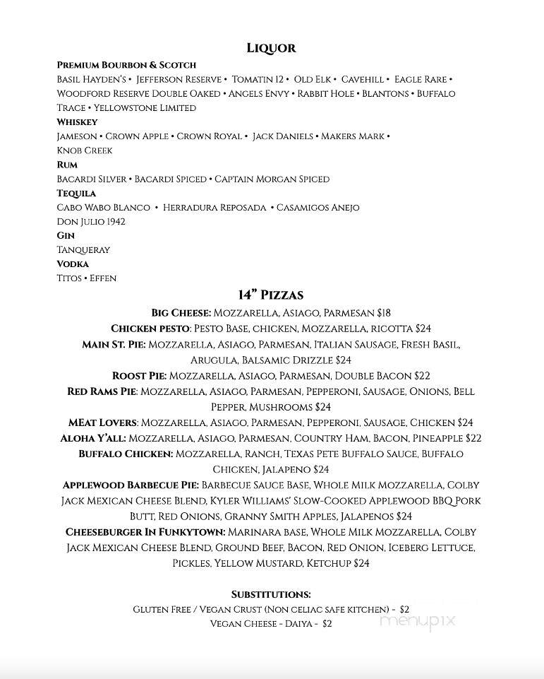 Owl's Roost Brewery - Franklinton, NC menu_pic