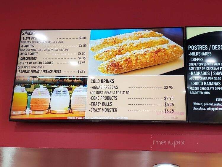La Michoacana Creamery and Mexican Grill - Augusta, GA menu_pic