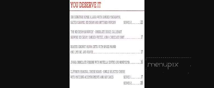 Clifford's Bar & Grill - Angola, IN menu_pic