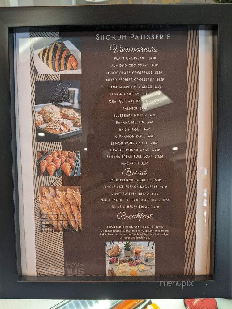 Shokuh Patisserie - Newport Beach, CA menu_pic