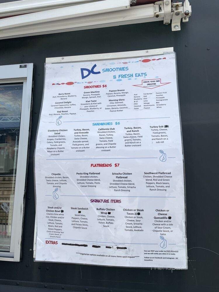 DC Smoothies and Fresh Eats - Virginia Beach, VA menu_pic