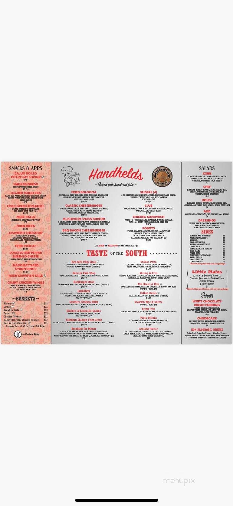 Copper Mule Table & Tap - Bryant, AR menu_pic