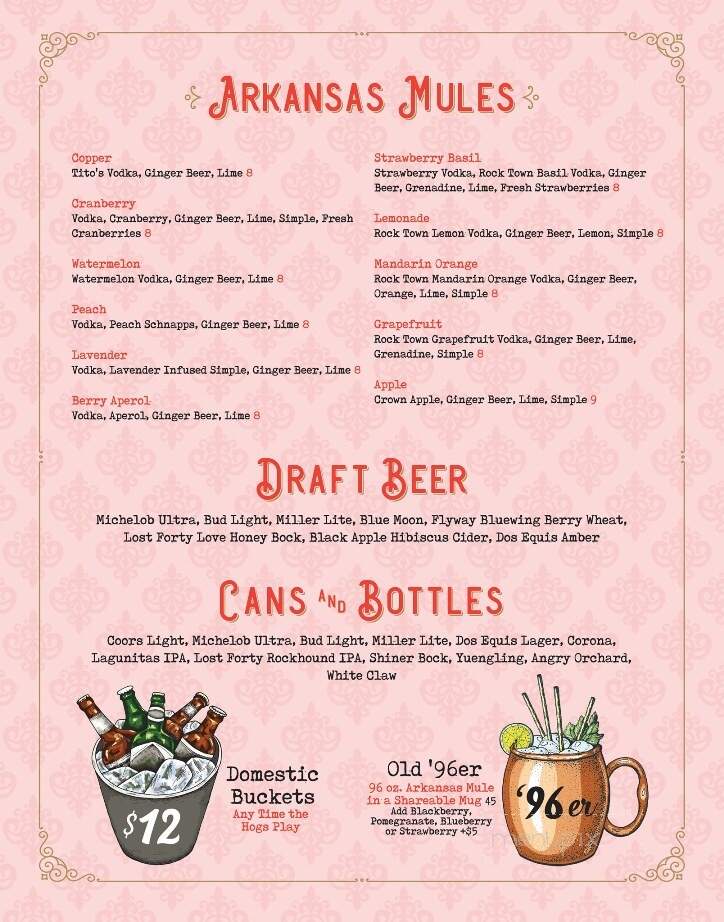 Copper Mule Table & Tap - Bryant, AR menu_pic