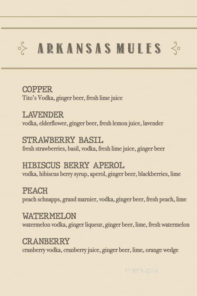 Copper Mule Table & Tap - Bryant, AR menu_pic
