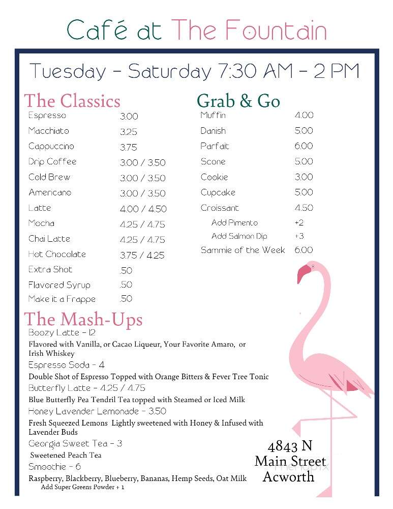 The Fountain - Acworth, GA menu_pic