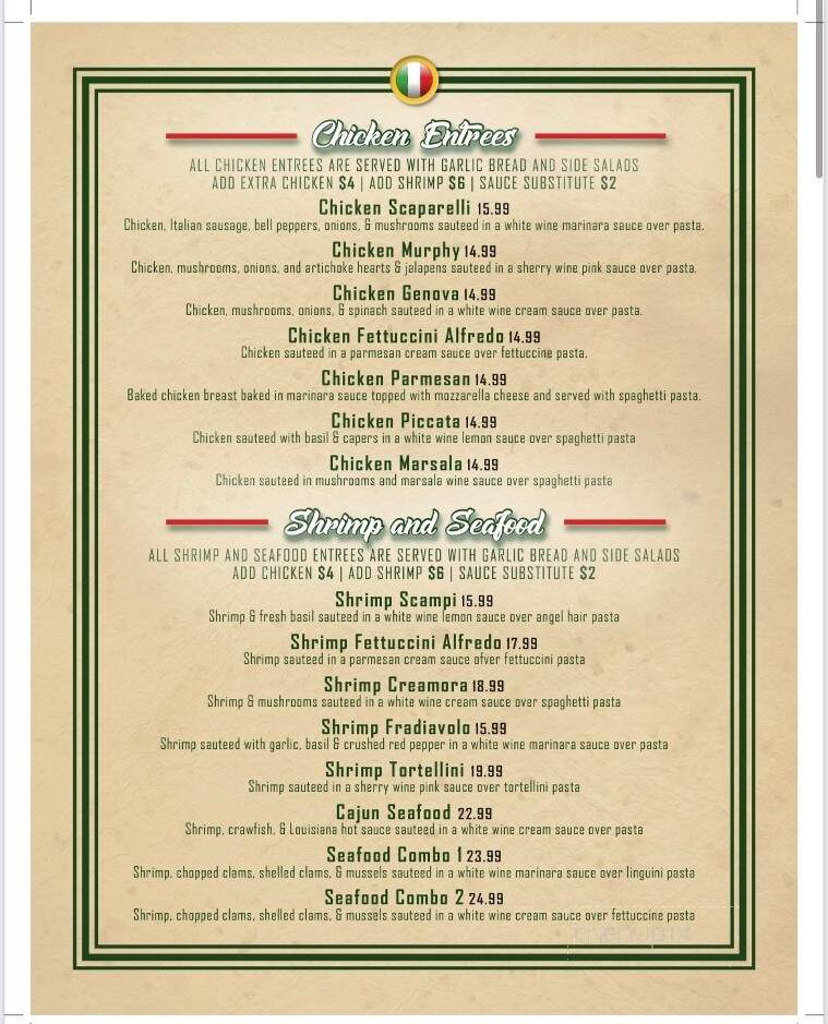 Verona Italian Grill - Petal, MS menu_pic