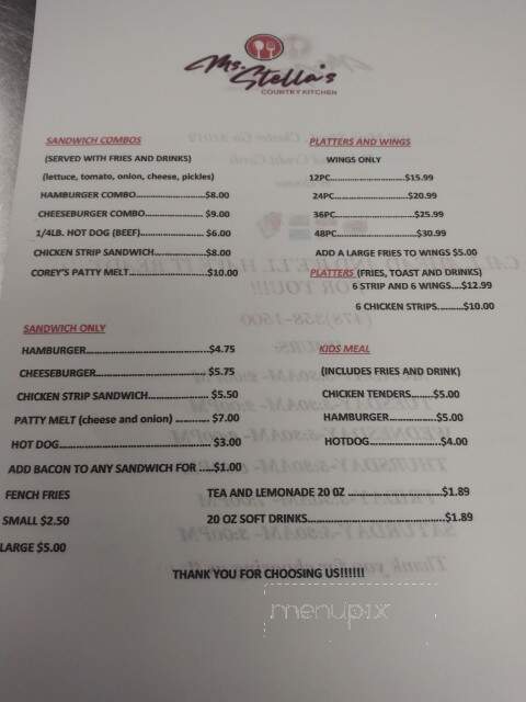 Ms. Stella's - Eatonton, GA menu_pic