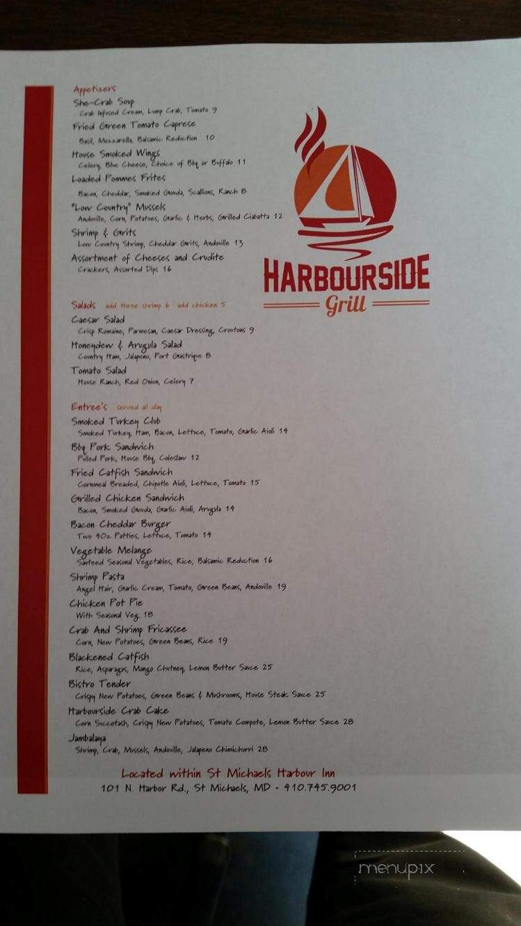 St. Michaels Harbour Inn & Marina - Saint Michaels, MD menu_pic
