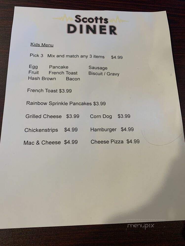 Scotts Diner - Merced, CA menu_pic