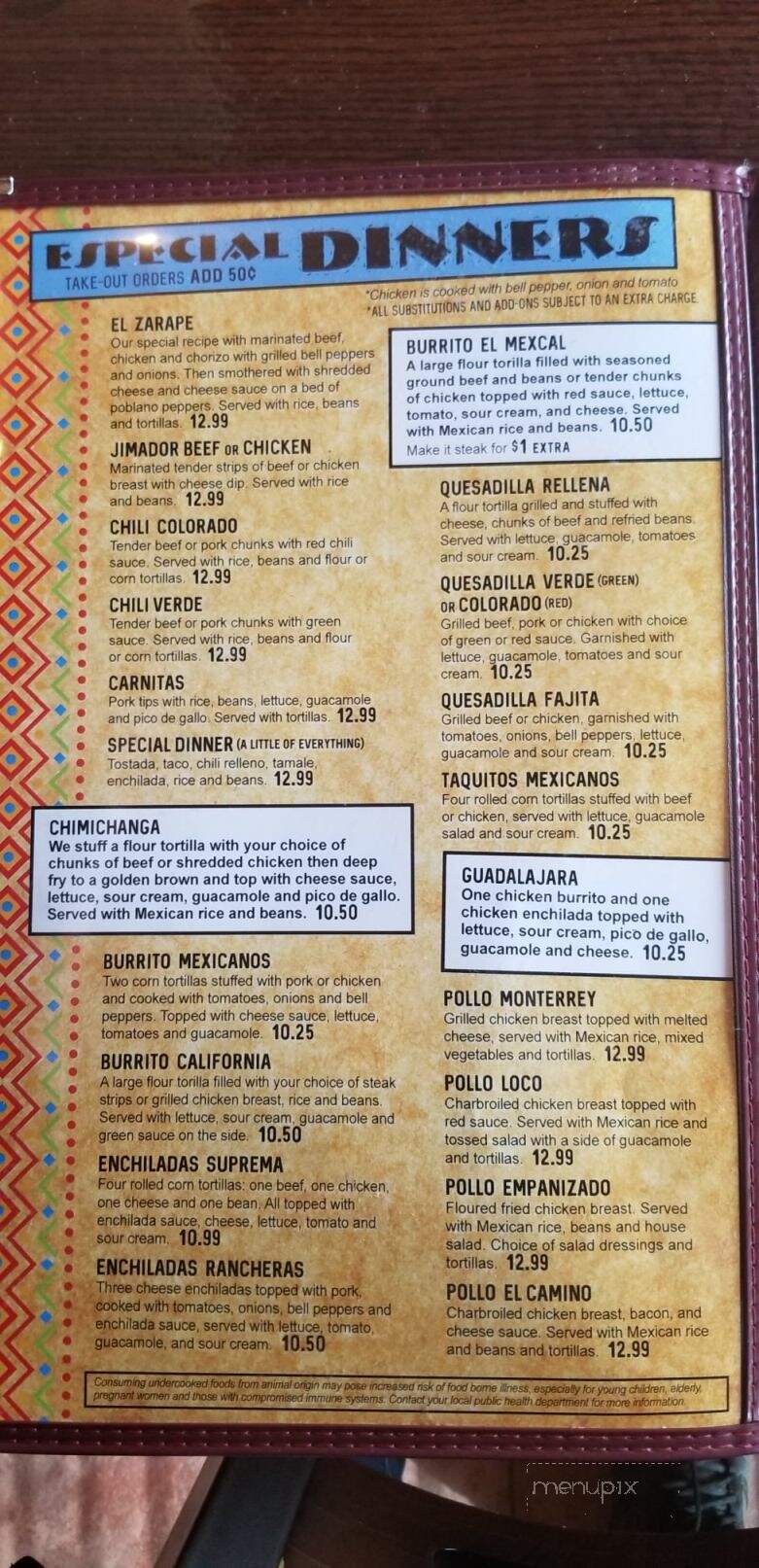 Casa Mezcal Mosinee - Mosinee, WI menu_pic