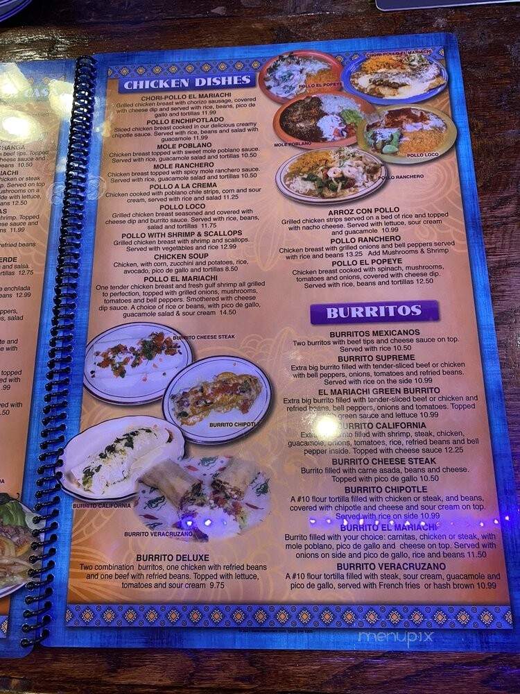 El Mariachi Mex & Grill - Washington, NC menu_pic