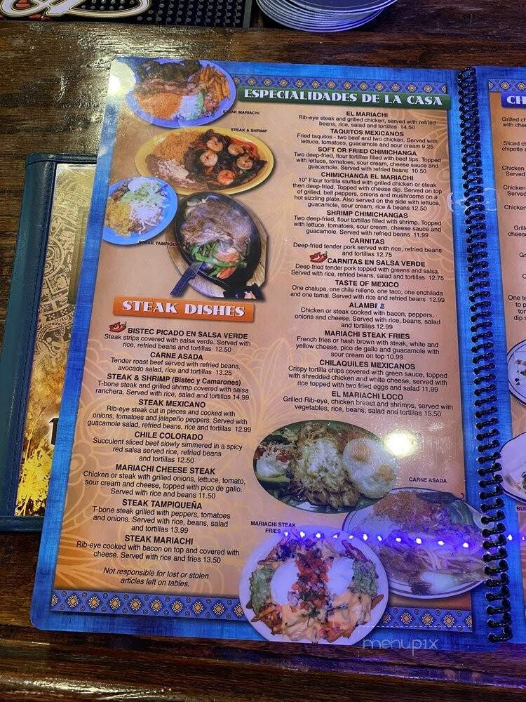El Mariachi Mex & Grill - Washington, NC menu_pic