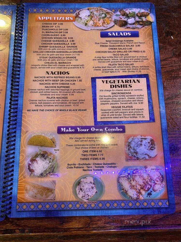 El Mariachi Mex & Grill - Washington, NC menu_pic