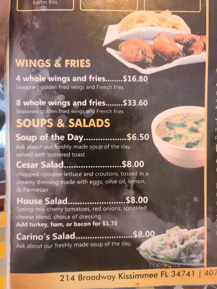 Carinos Cafe - Kissimmee, FL menu_pic