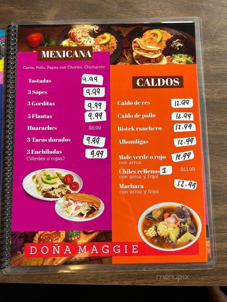 La Cocina de Dona Maggie - Porterville, CA menu_pic