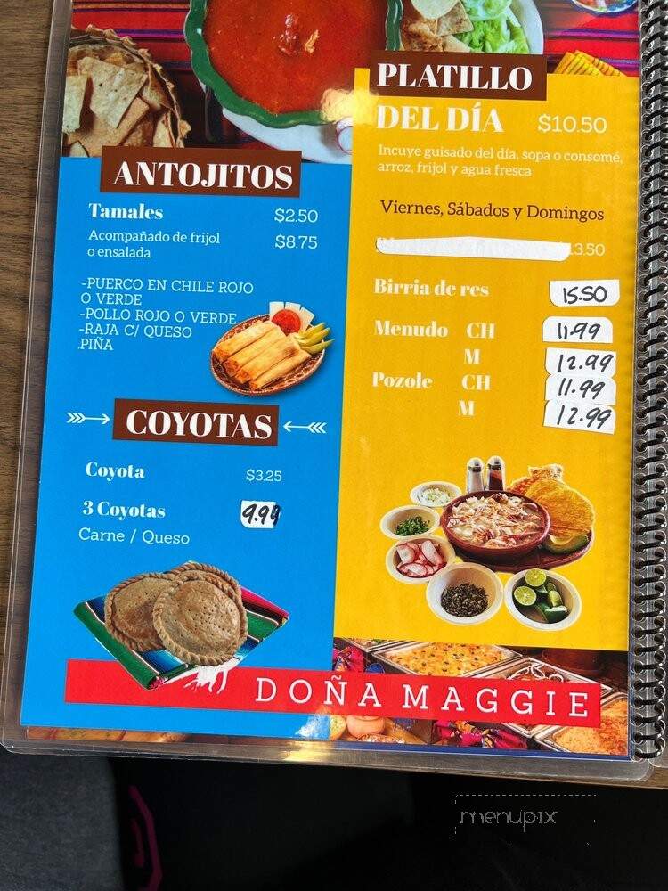 La Cocina de Dona Maggie - Porterville, CA menu_pic