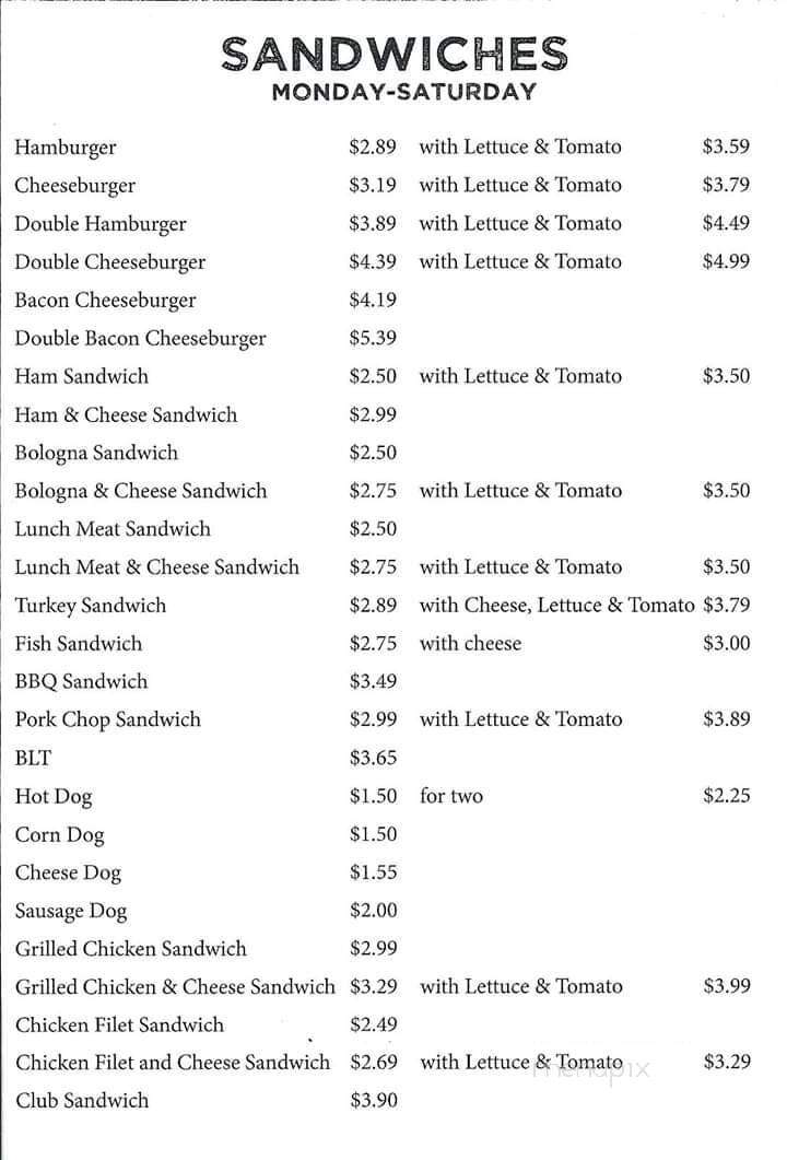 Ole Schoolhouse Grill - Fork, SC menu_pic