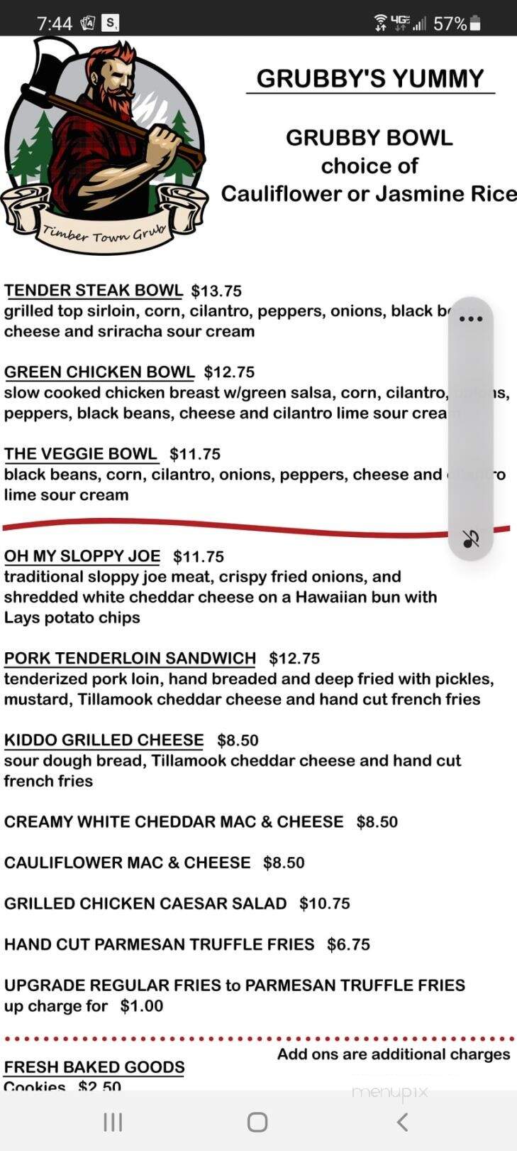 Timber Town Grub - Estacada, OR menu_pic