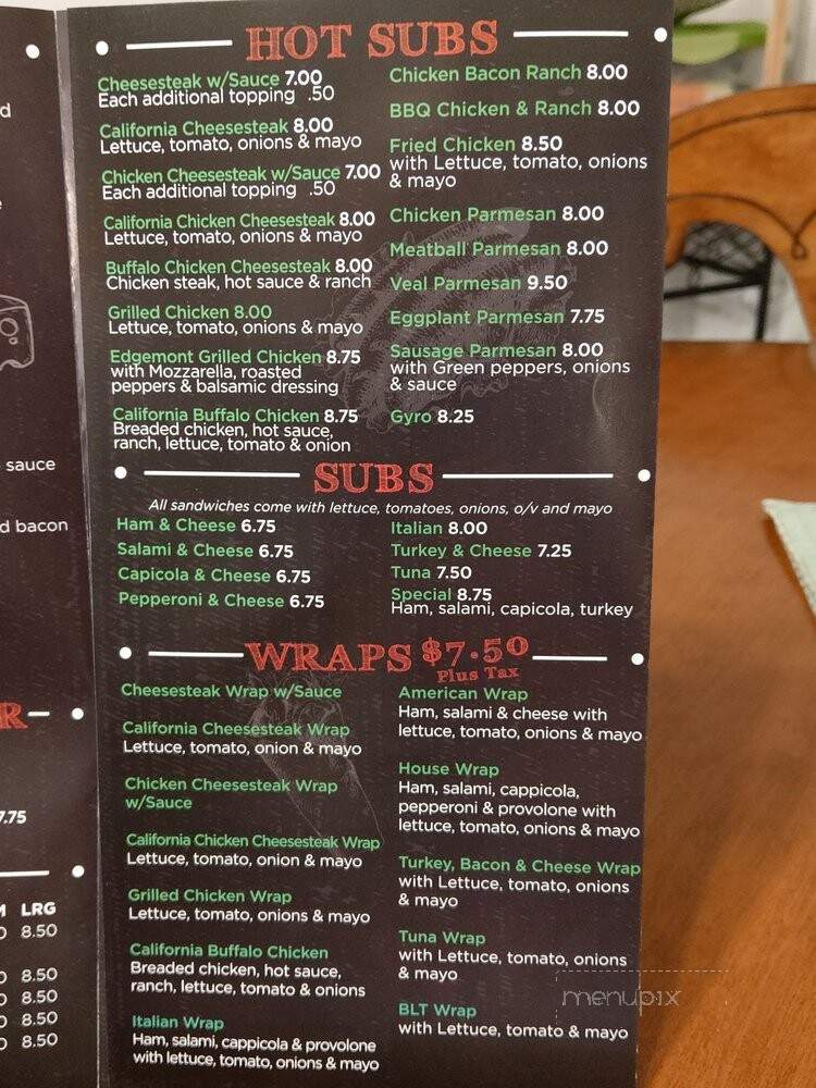 Benny's II Pizzeria - Effort, PA menu_pic