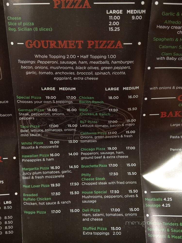 Benny's II Pizzeria - Effort, PA menu_pic