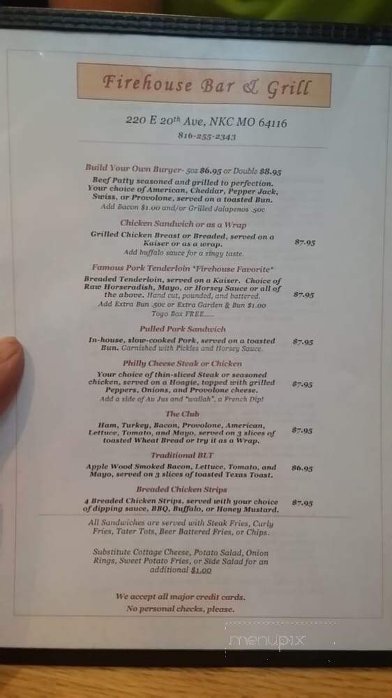 Christine's Firehouse - North Kansas City, MO menu_pic