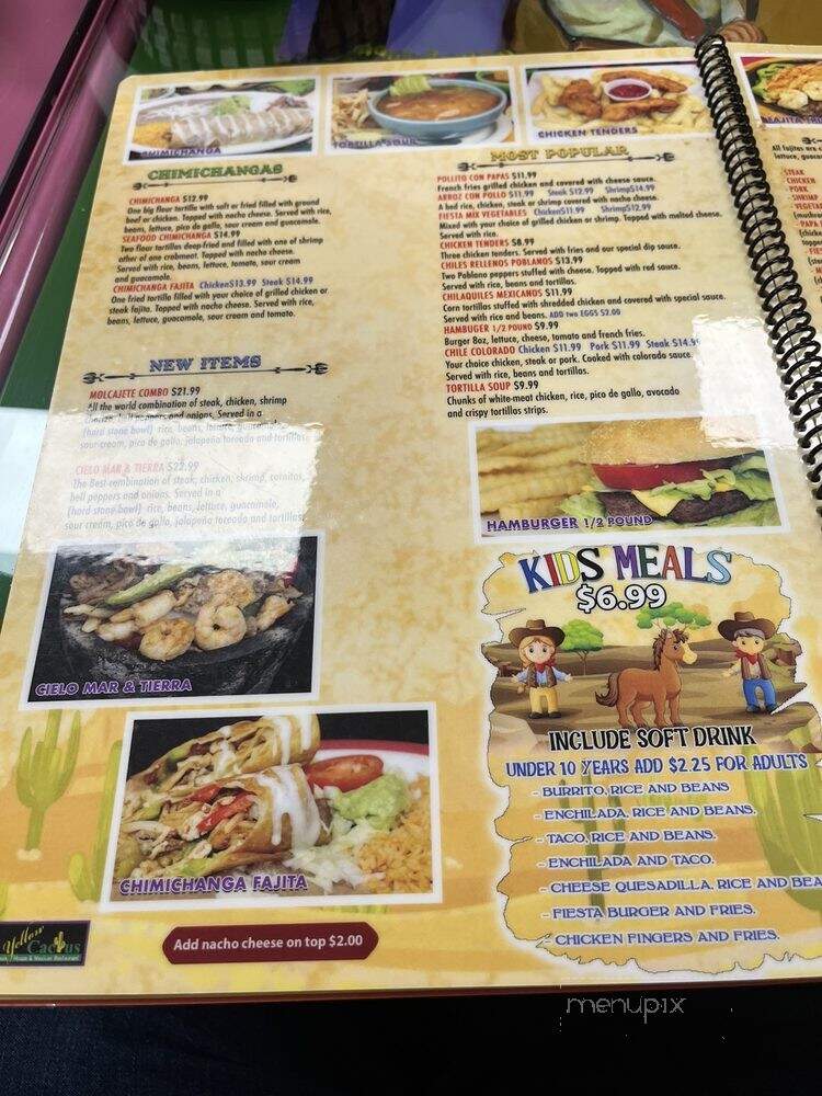 The Yellow Cactus - Louisville, KY menu_pic