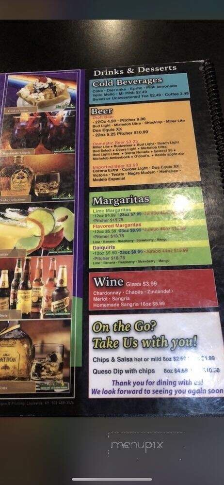 The Yellow Cactus - Louisville, KY menu_pic