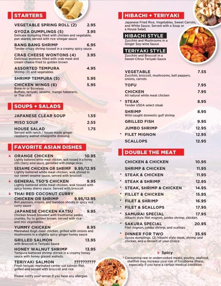 Chopsticks Japanese Restaurant - Lillington, NC menu_pic