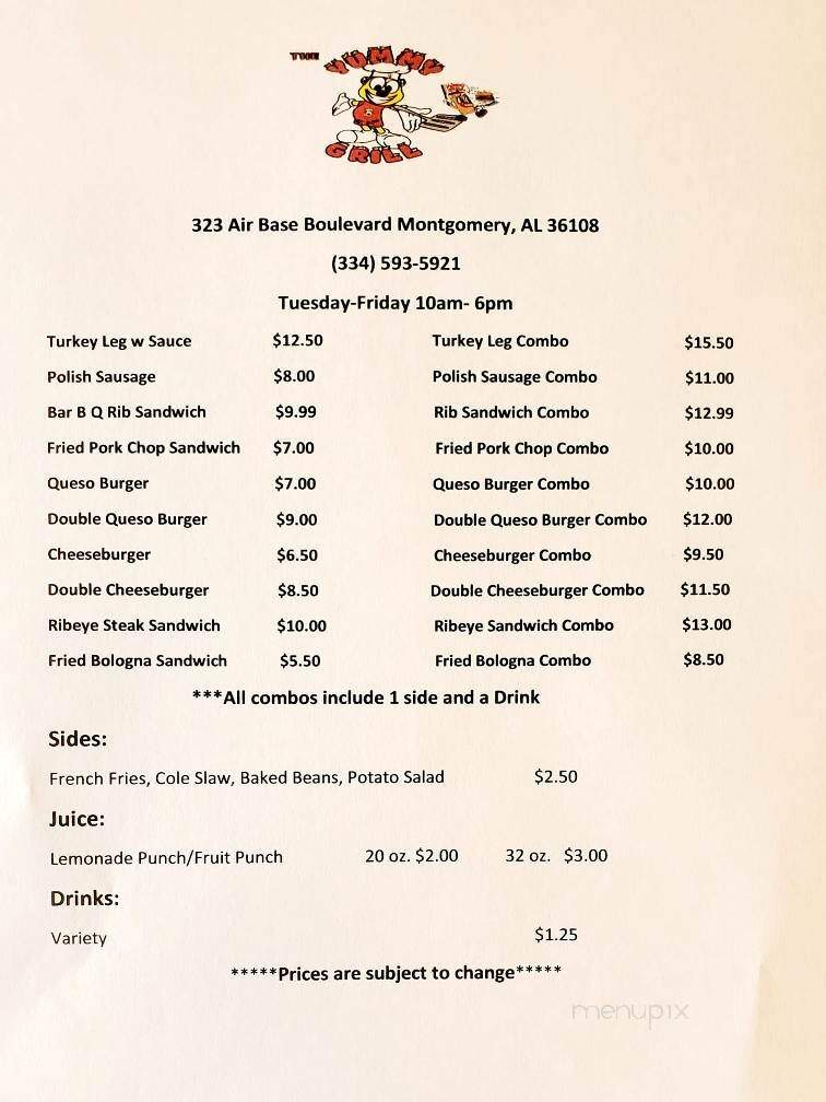The Yummy Grill - Montgomery, AL menu_pic