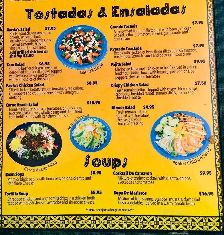 Garcia's Family Mexican Restaurant - Underwood, IA menu_pic
