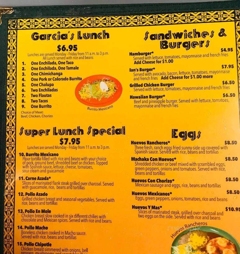 Garcia's Family Mexican Restaurant - Underwood, IA menu_pic