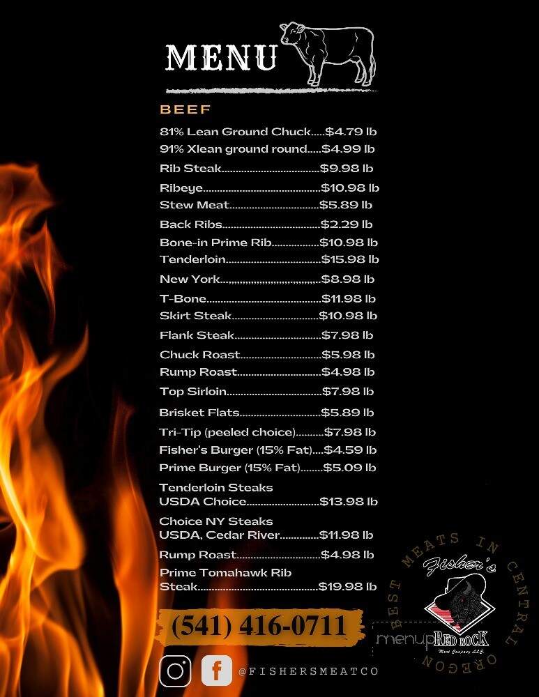 Fisher's Red Rock Meat - Powell Butte, OR menu_pic