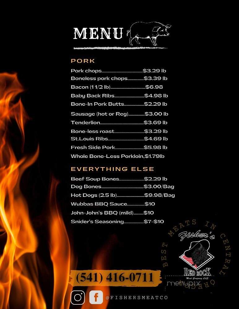 Fisher's Red Rock Meat - Powell Butte, OR menu_pic