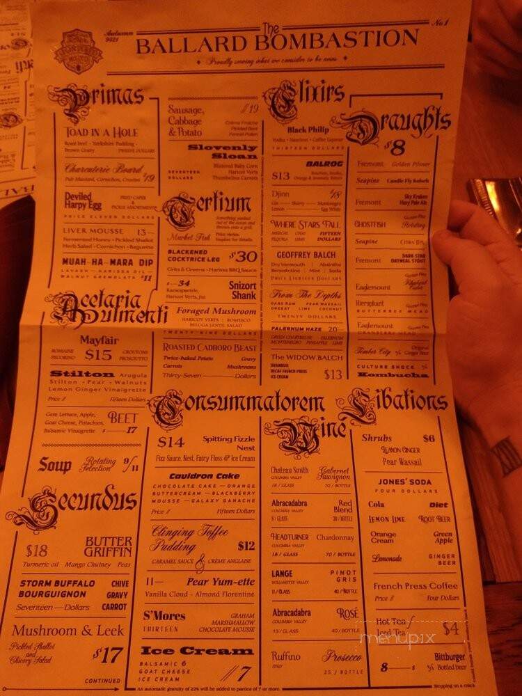 The Splintered Wand - Seattle, WA menu_pic
