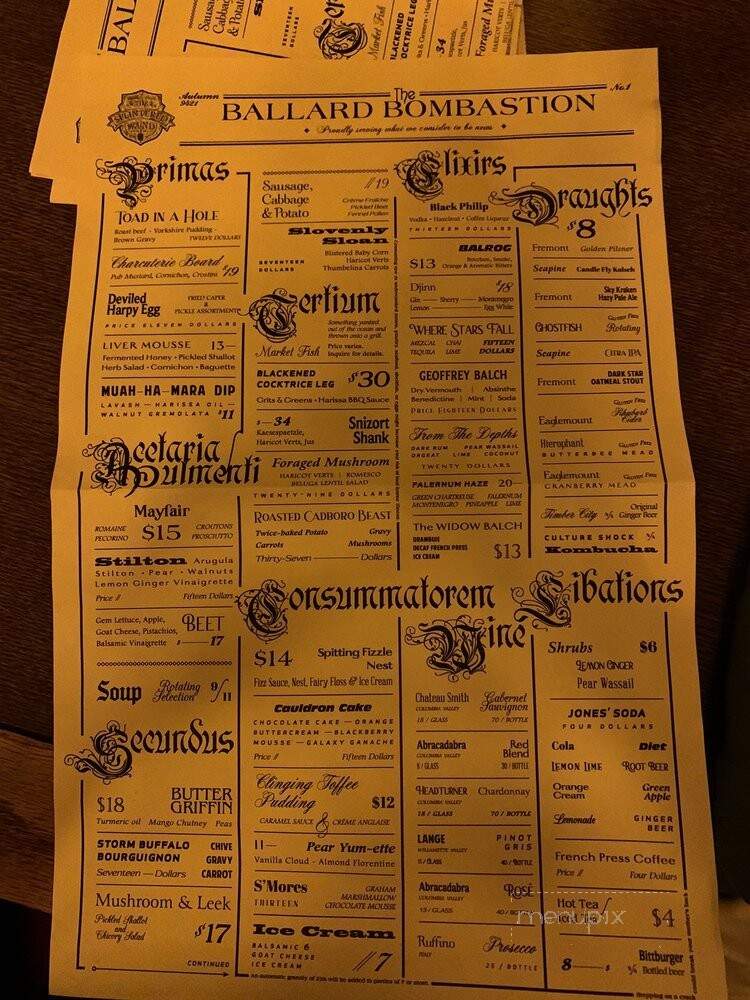 The Splintered Wand - Seattle, WA menu_pic