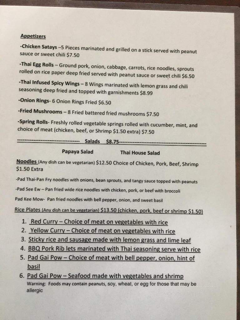 American Thai Pepper Cafe - Los Molinos, CA menu_pic