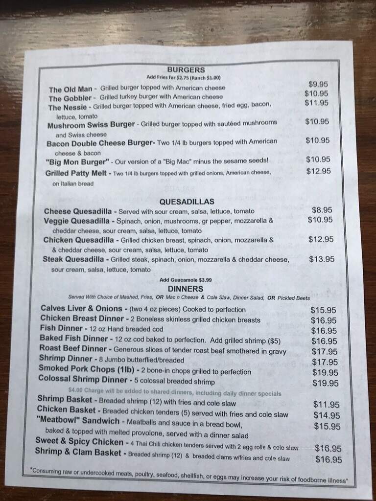 LochMon Tavern - Elizabeth, PA menu_pic